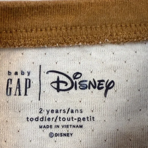 GAP X Disney Kids Brown Long Sleeve Tee with Mickey and Minnie - Picture 5 of 5